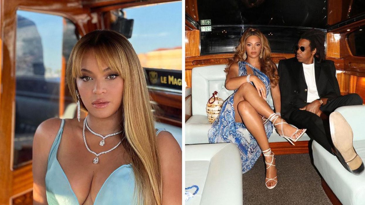 Beyoncé Knowles. Right: Beyoncé and Jay-Z.