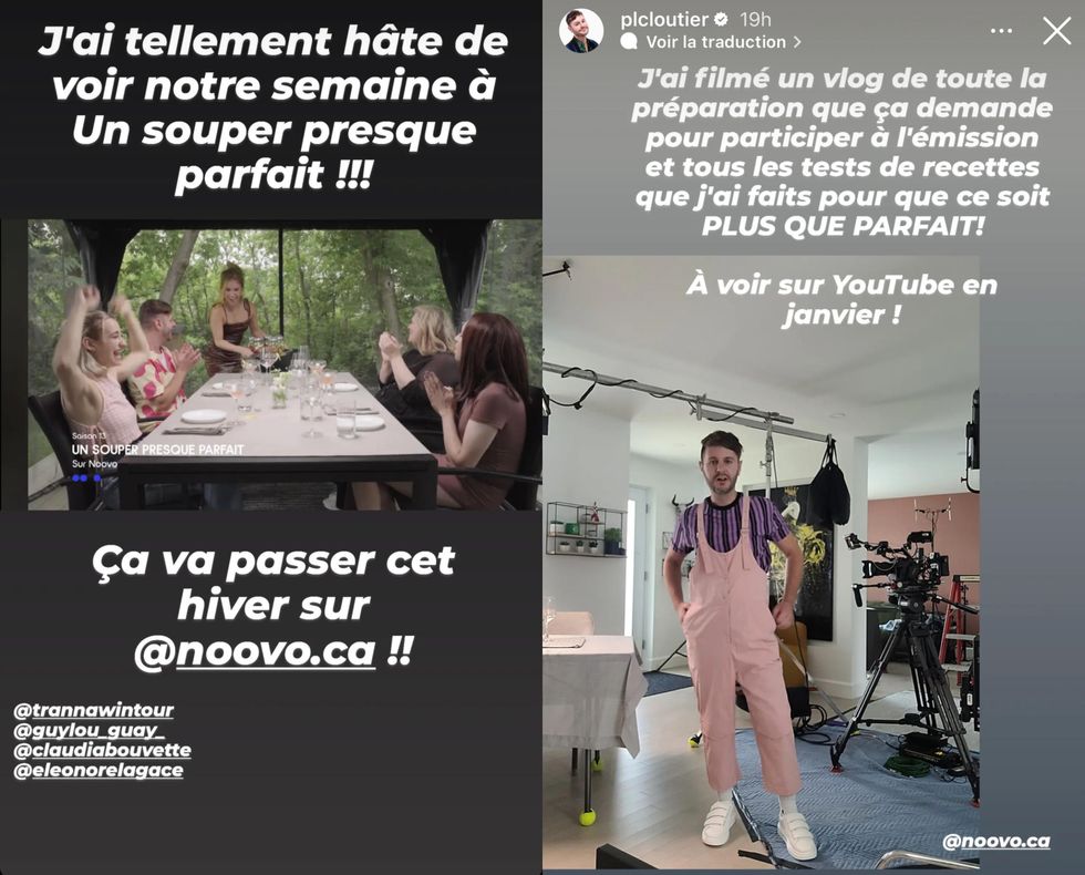 Big Brother C\u00e9l\u00e9brit\u00e9s \u00e0 Un souper presque parfait. Droite : PL Cloutier pendant les tournages.