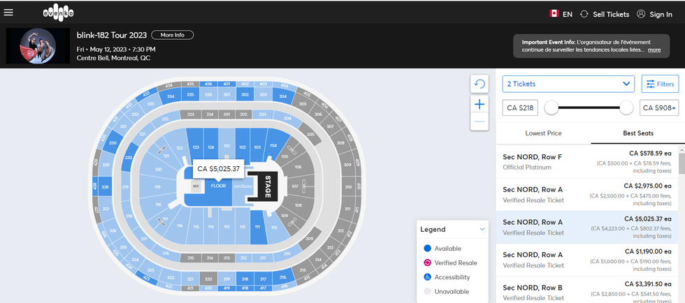 Billets pour Blink-182 \u00e0 Montr\u00e9al.