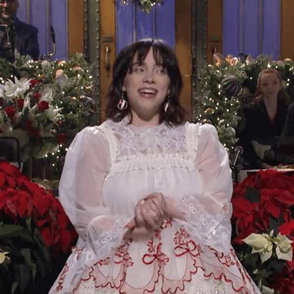 billie eilish red dress snl BILLIE EILISH