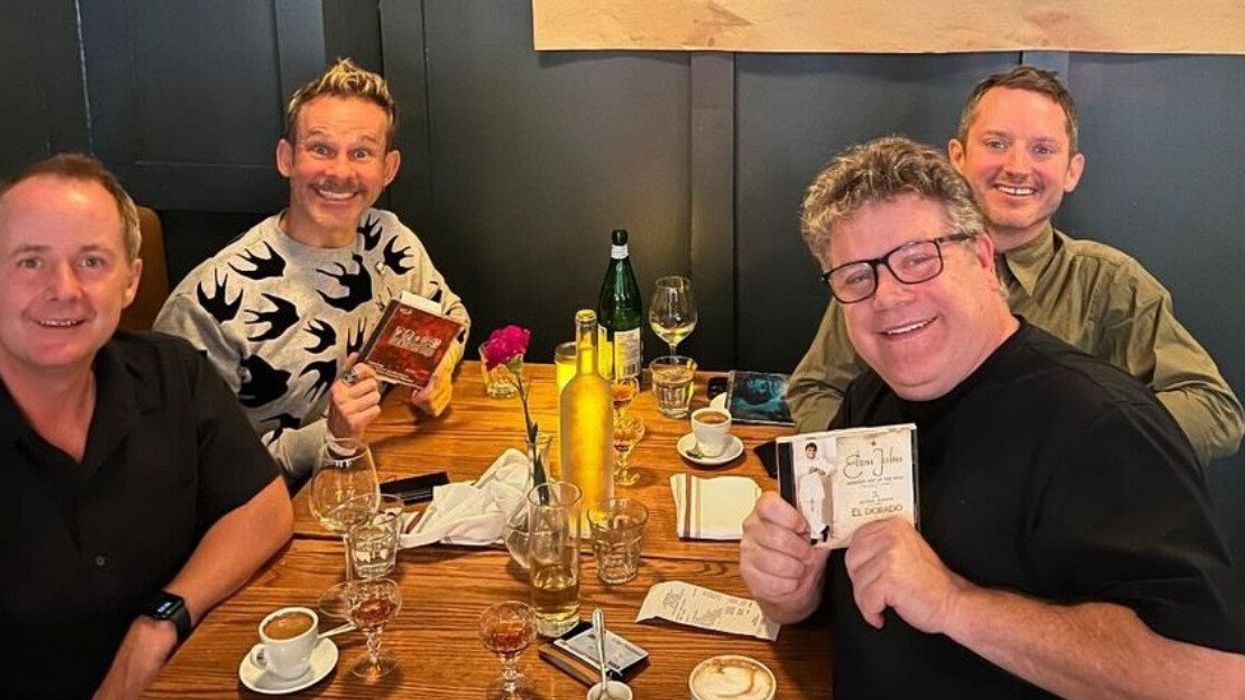 Billy Boyd, Elijah Wood, Dom Monaghan and Sean Astin at Le Poisson Bleu in Ottawa
