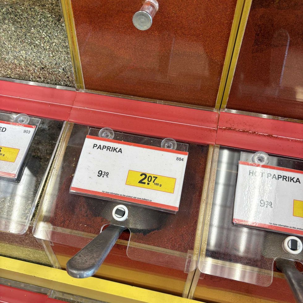 bin of Paprika at Bulk Barn