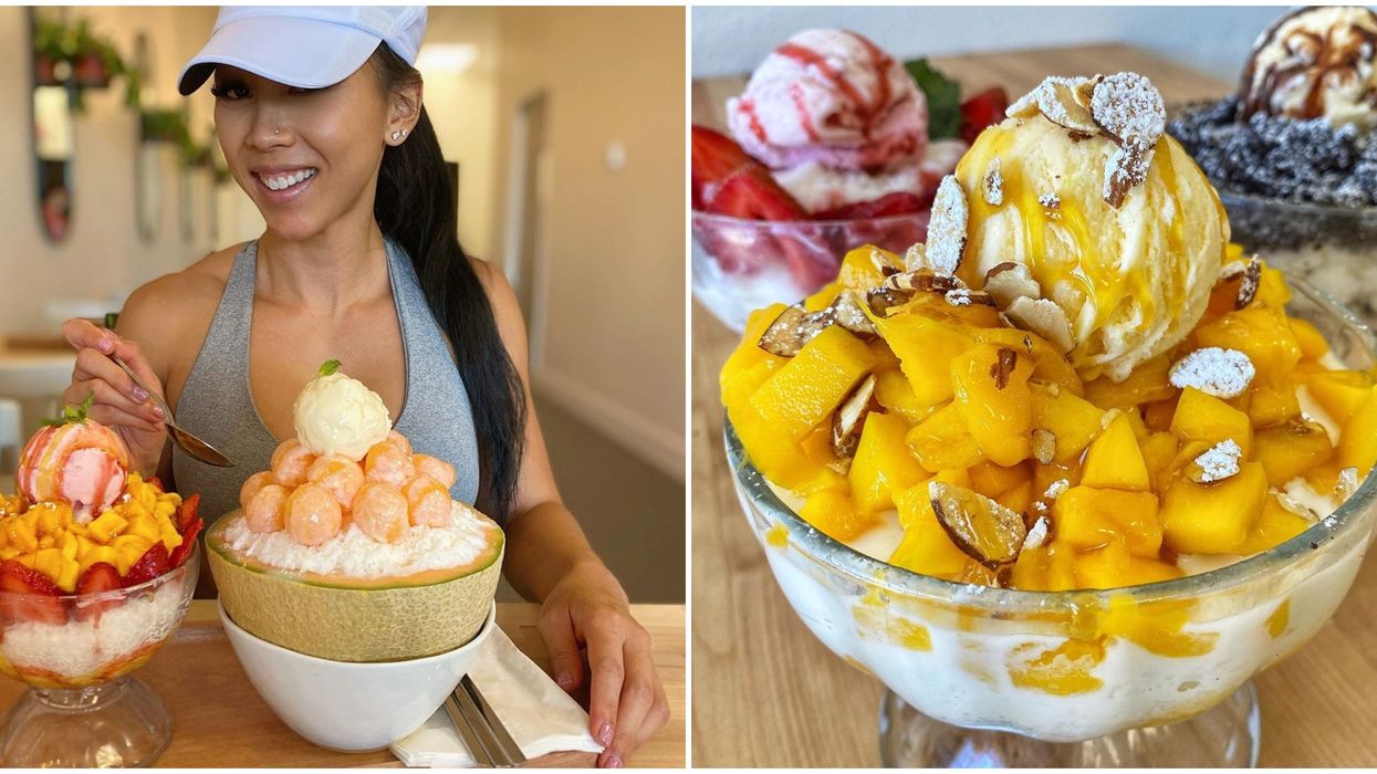 Bing Cafe In Las Vegas Melon Bowl Is Filled With Yummy Shaved Ice