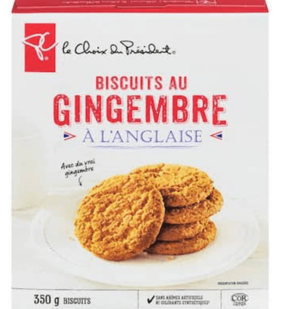 Biscuits au gingembre \u00e0 l'anglaise de marque Le Choix du Pr\u00e9sident