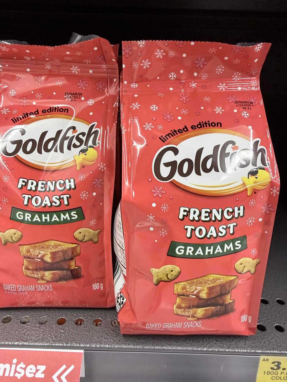 Biscuits Goldfish pain dor\u00e9 \u00e9dition limit\u00e9e en vente au Tigre G\u00e9ant pour 3,48 $.