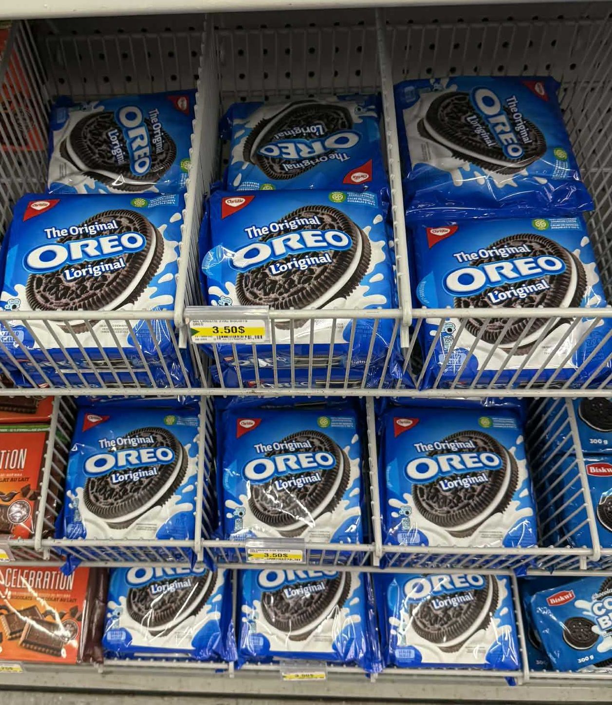 Biscuits Oreo sur les tablettes du Dollarama.
