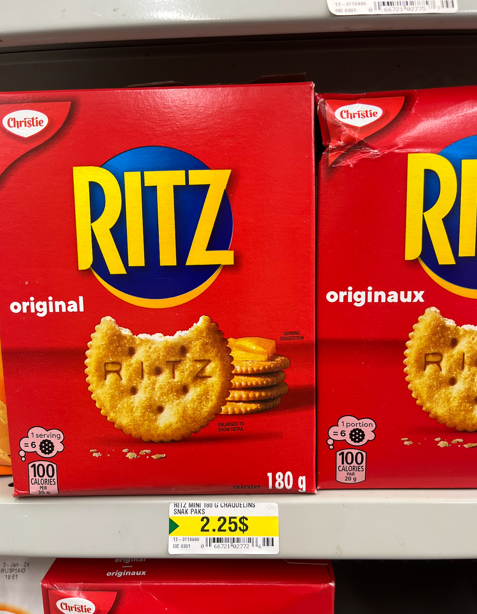 Biscuits Ritz au Dollarama.