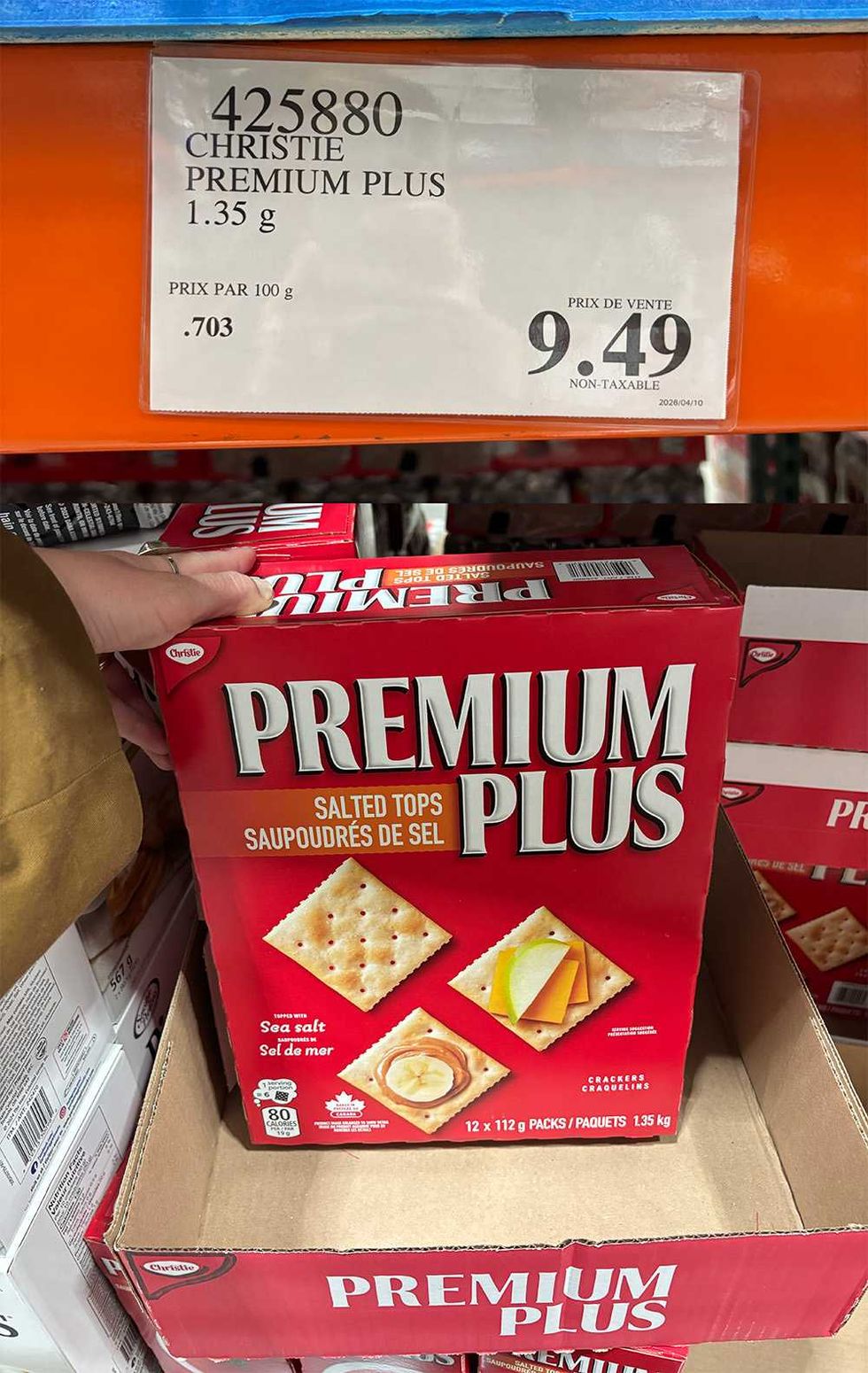 Biscuits saupoudr\u00e9s de sel Premium Plus.