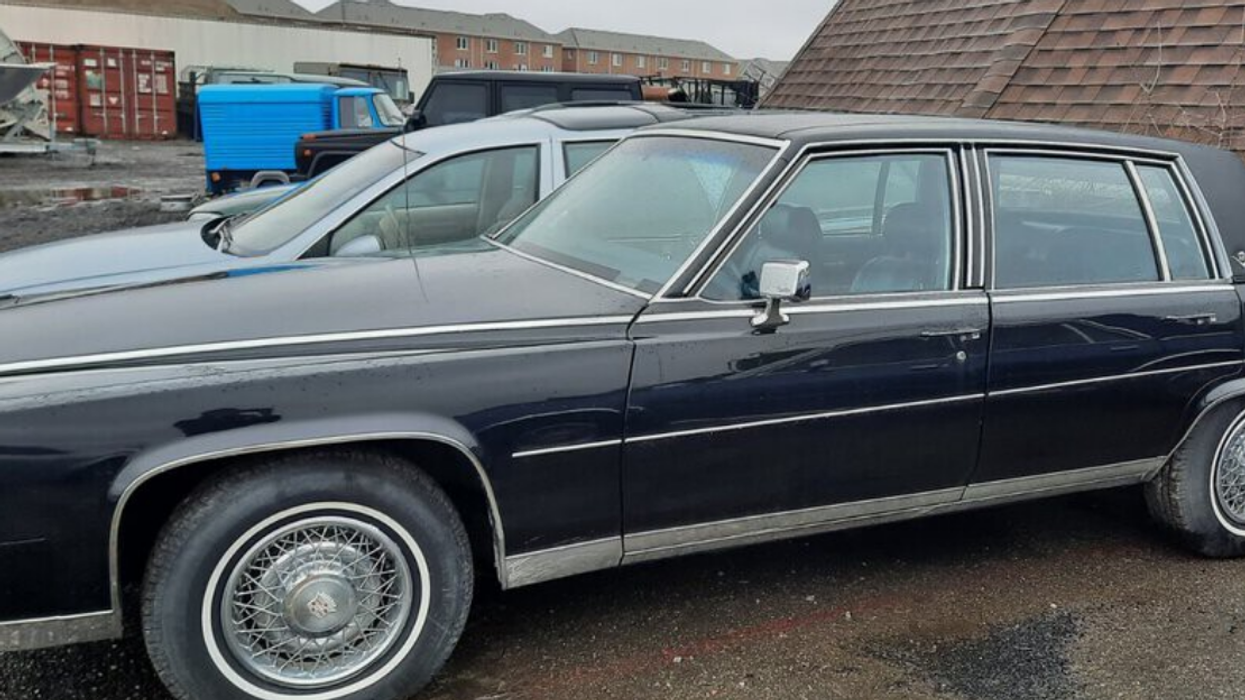 Black 1979 Cadillac Fleetwood.