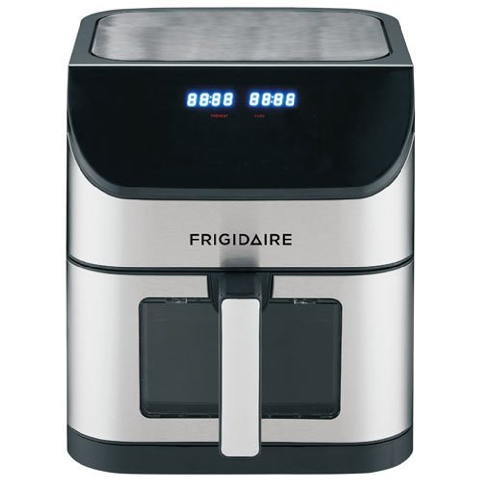 Black and silver Frigidaire Digital Air Fryer that's eight Litres