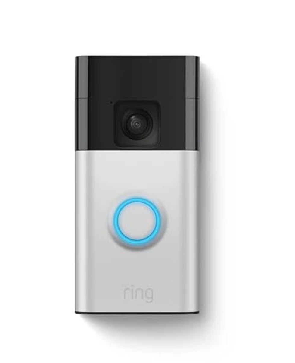 black and silver ring video doorbell