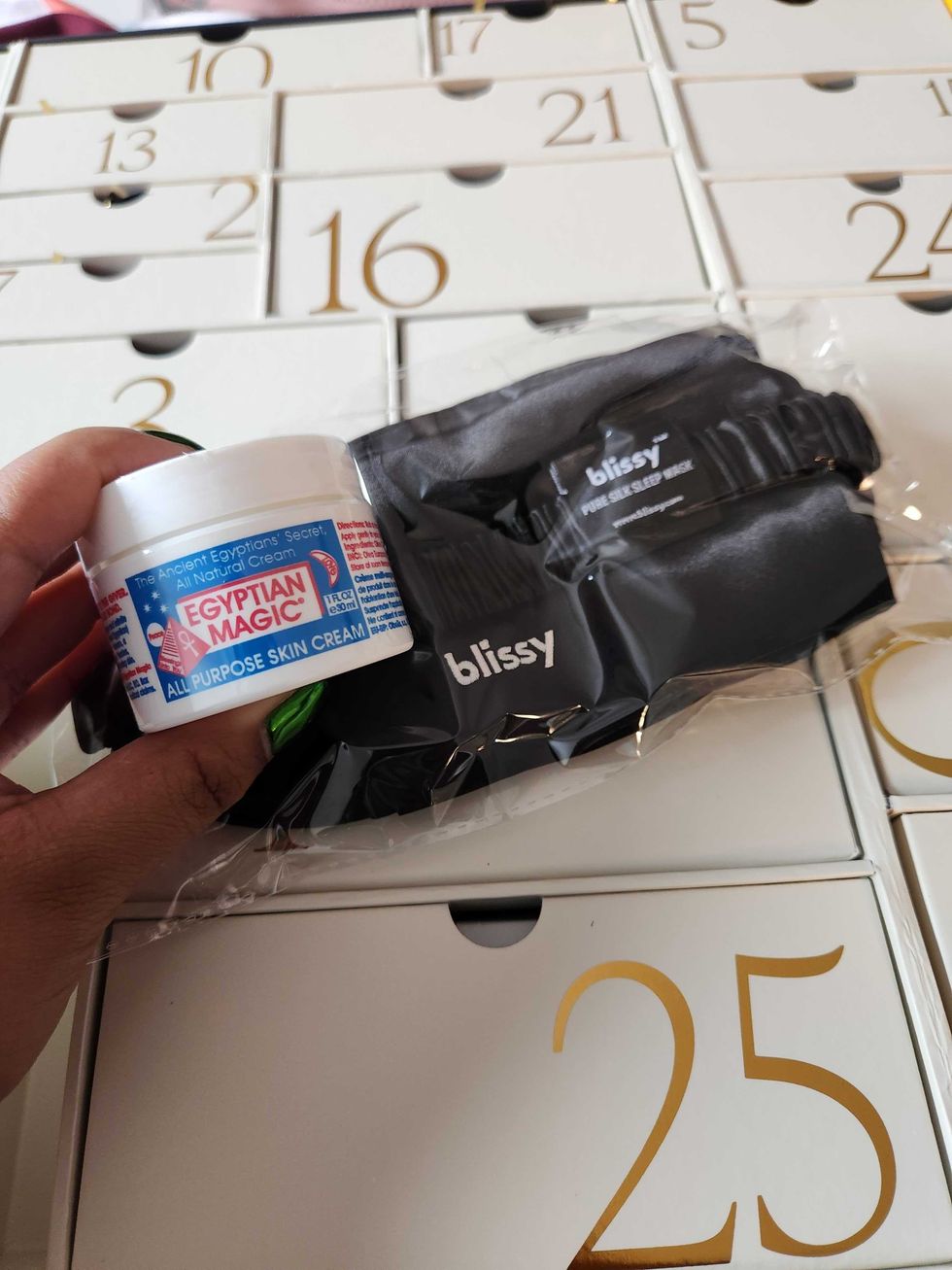 Blissy Mulberry Silk Sleep Mask & Pouch \u200band Egyptian Magic All Purpose Skin Cream.