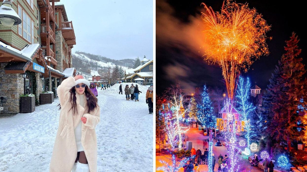 Blue Mountain Village at Christmas.