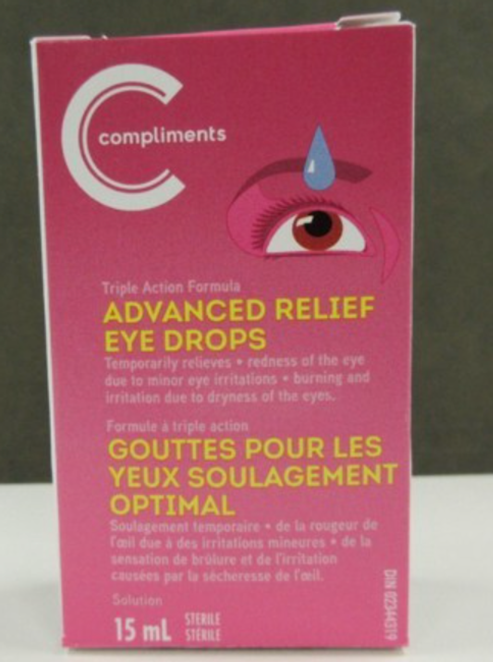 Bo\u00eete de gouttes pour les yeux de marque Compliments.