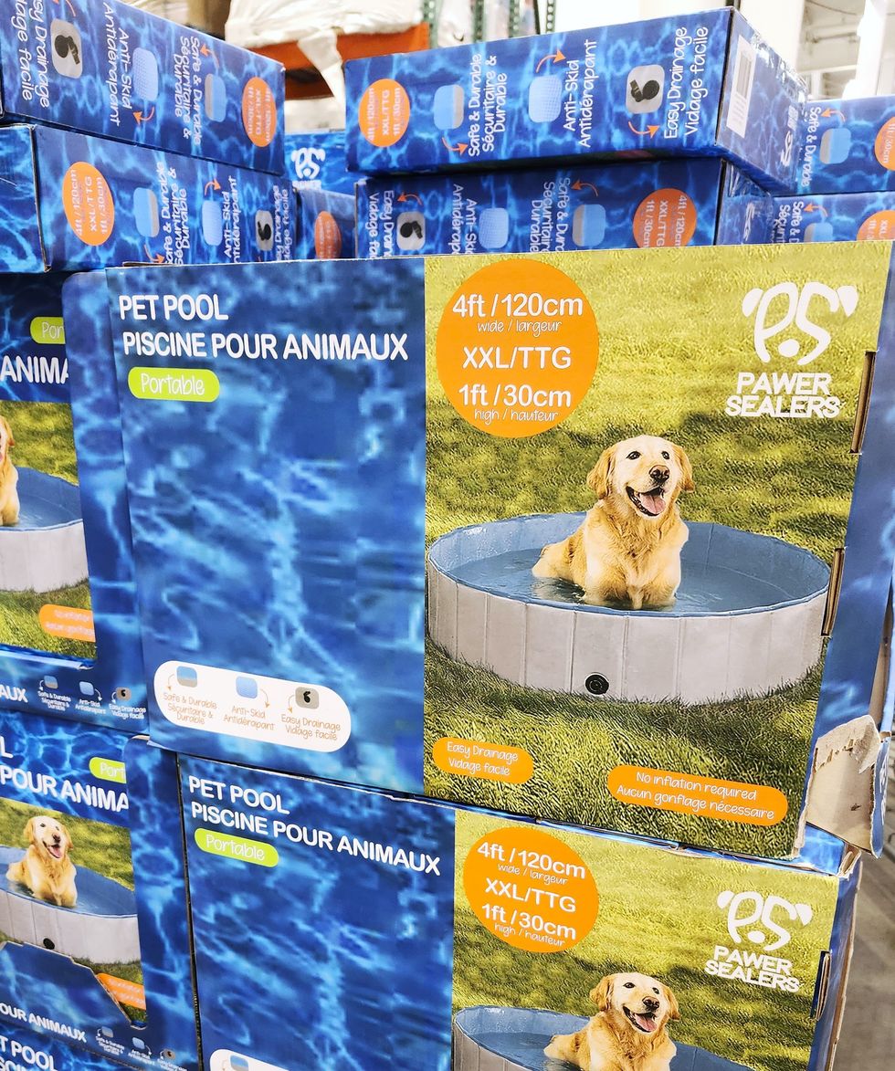 Bo\u00eete de piscine grand format pour animaux domestiques.