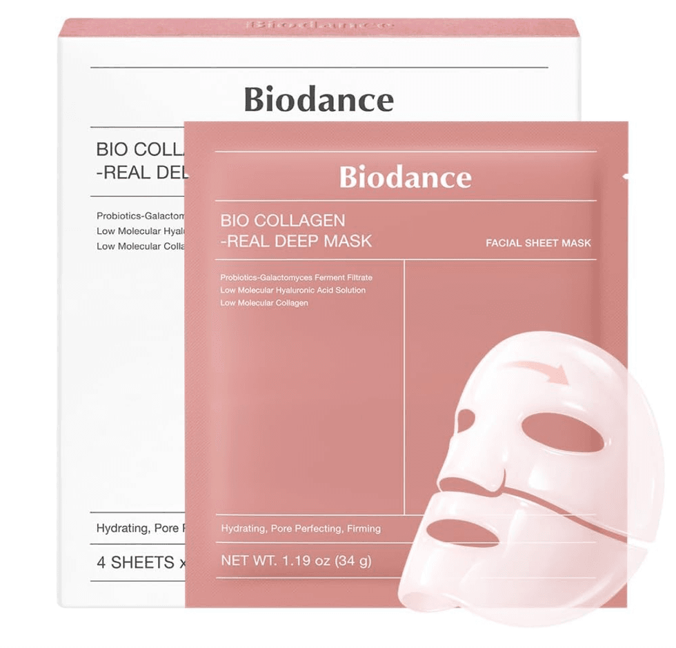 Bo\u00eete de quatre masques gel Bio-Collagen Real Deep de BIODANCE.