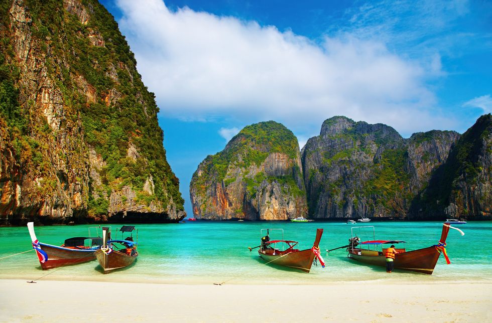 Boats on the water at a beach in Thailand. \u200b