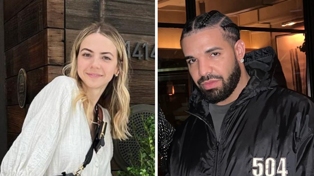 Bobbi Althoff. Right: Drake.