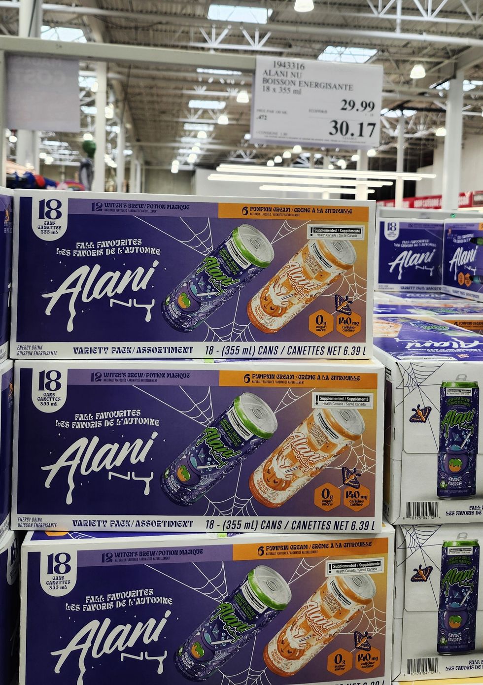 Boissons \u00e9nergisantes de la marque Alani.