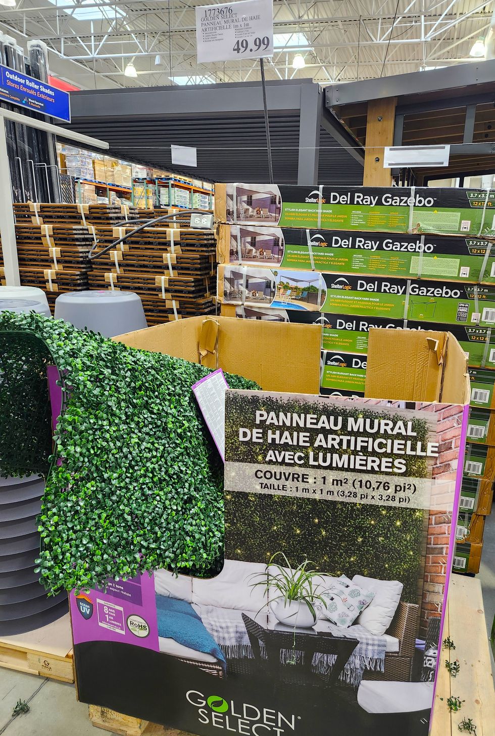 Boite de panneau mural de Haie artificielle avec lumi\u00e8res de la marque Golden Select.