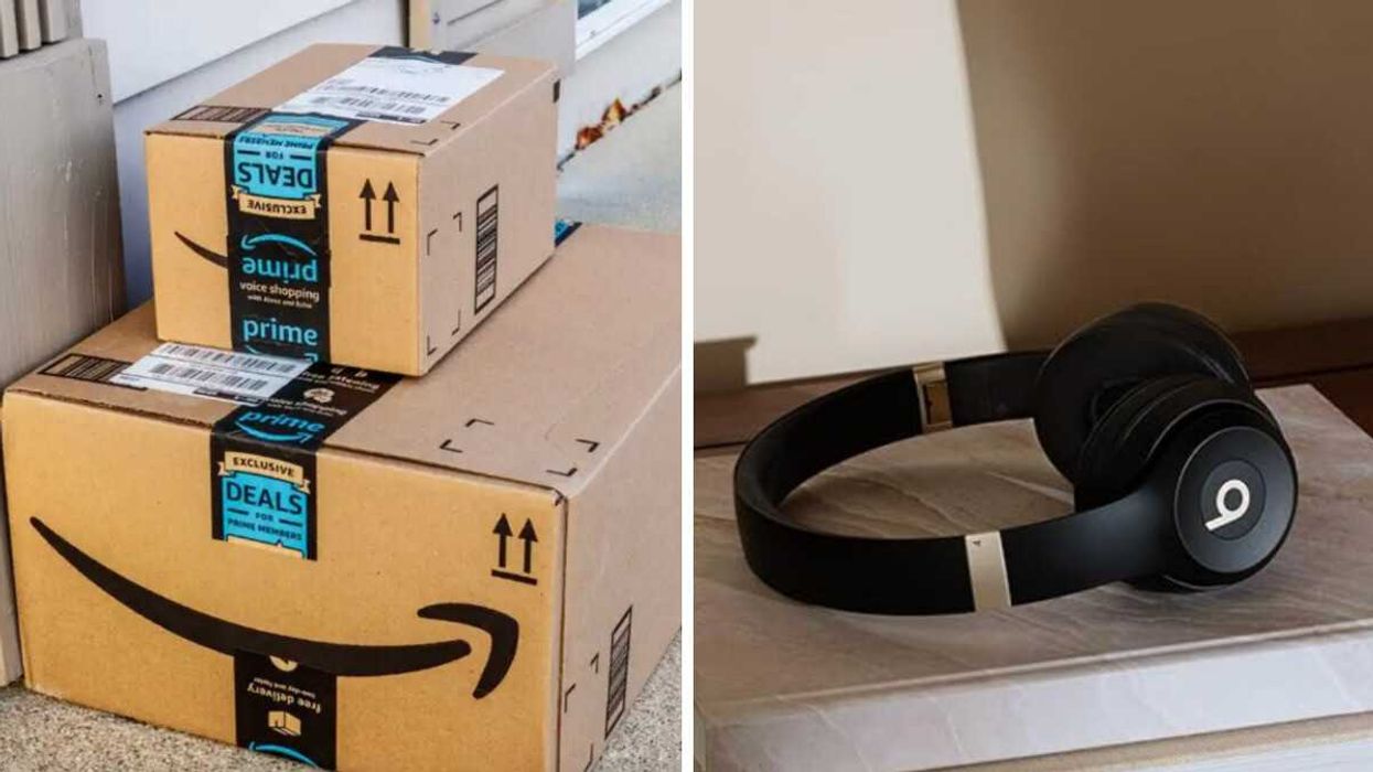 Boites Amazon. Droite : Écouteurs Beats Solo 4.