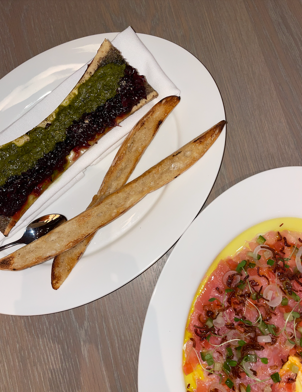Bone marrow and tuna carpaccio.