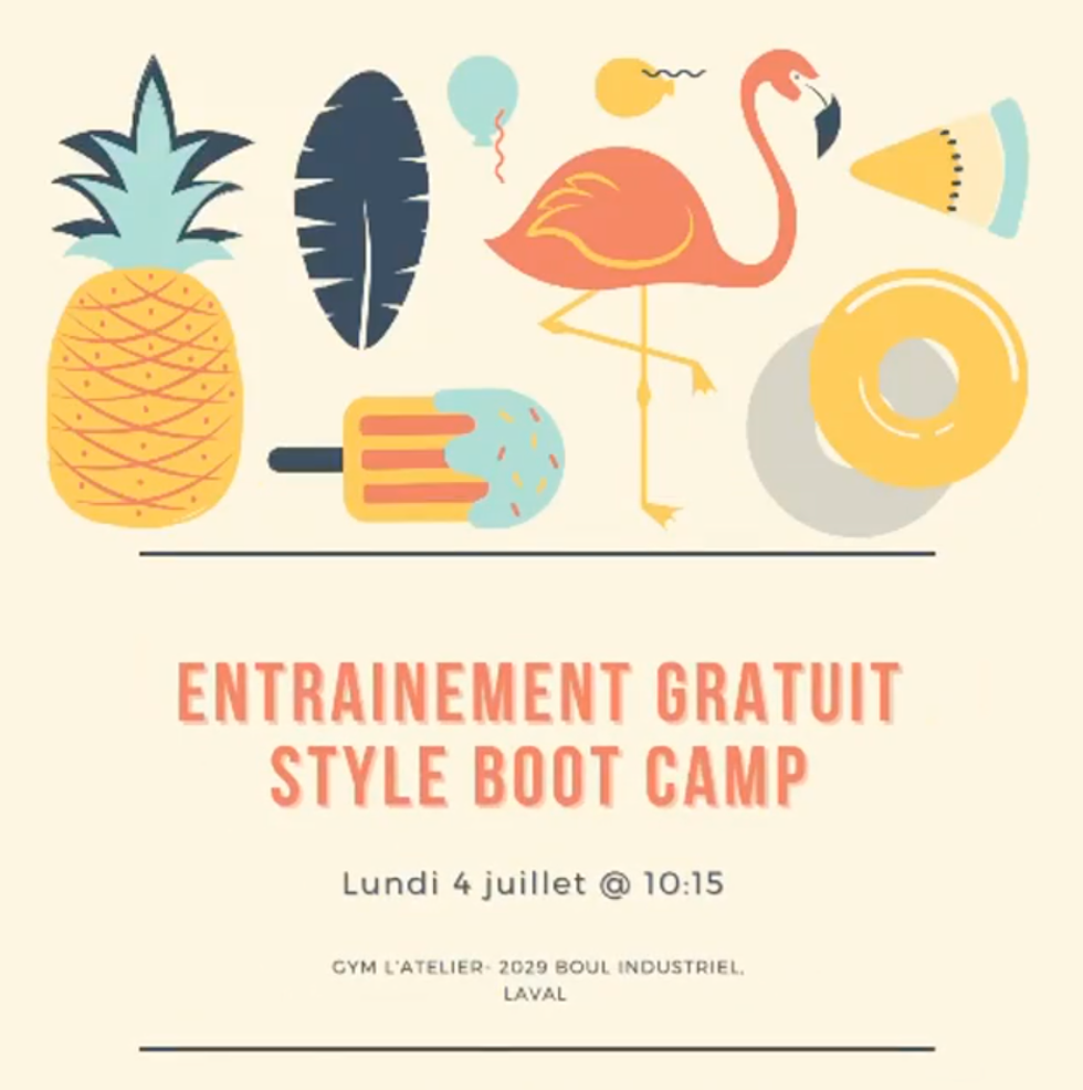 Boot camp au Gym L'Atelier. 