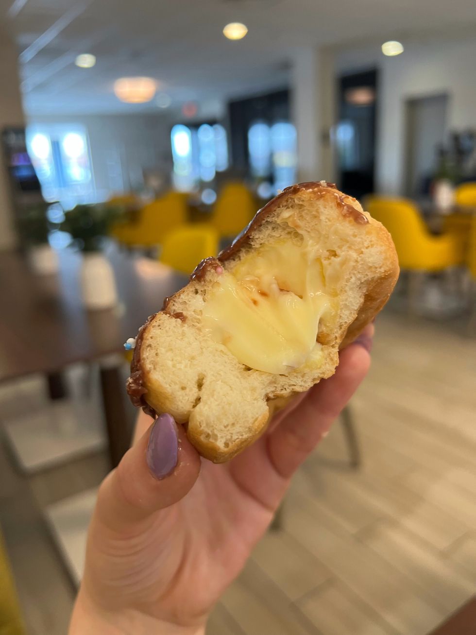 Boston cream donut from Tim Hortons.