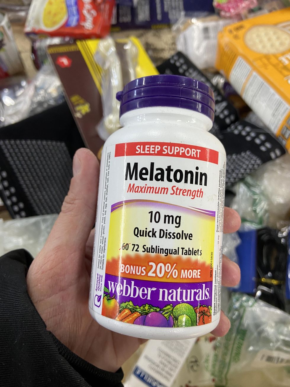 Bottle of Melatonin tablets by Webber Naturals.