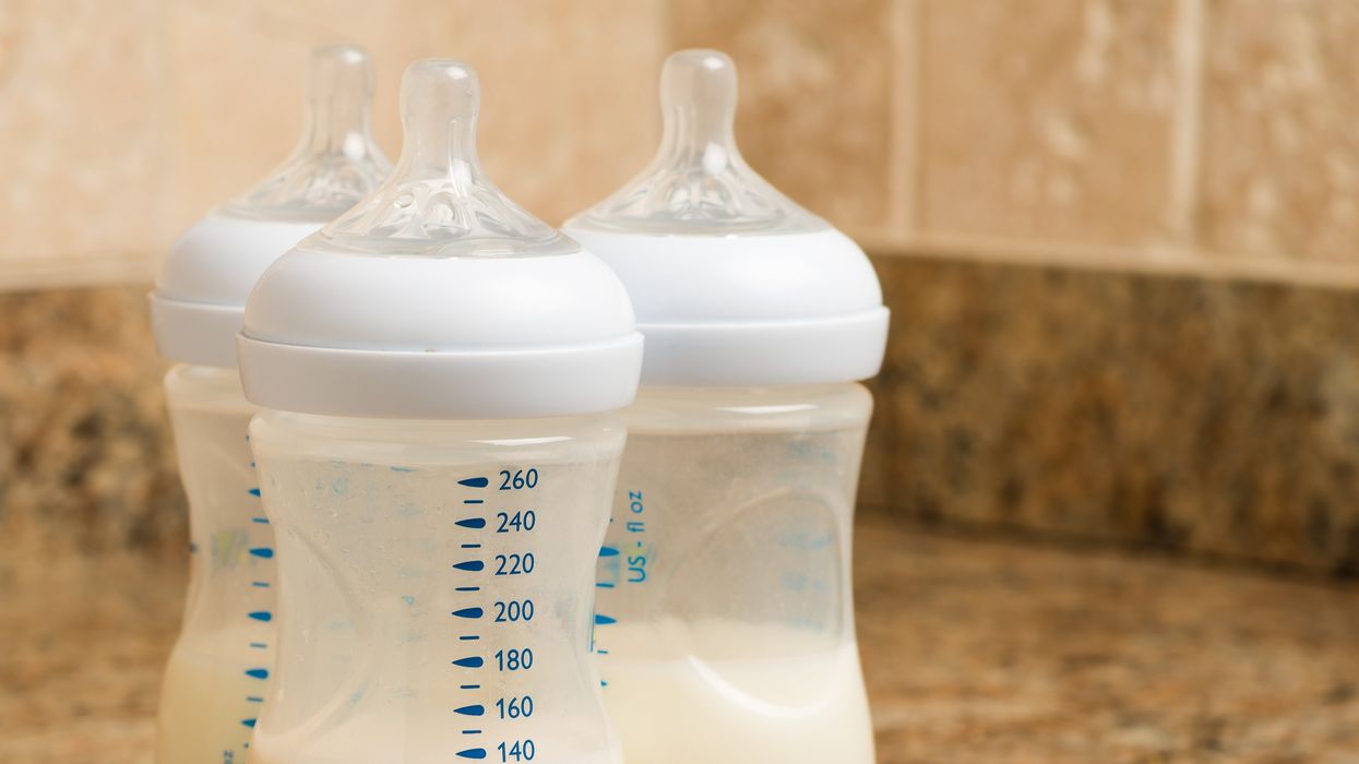 Bottles of baby formula.