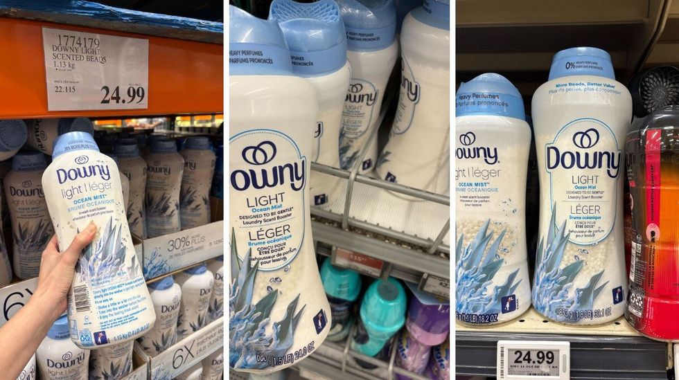 bottles of downy laundry beads at costco, walmart and loblaws