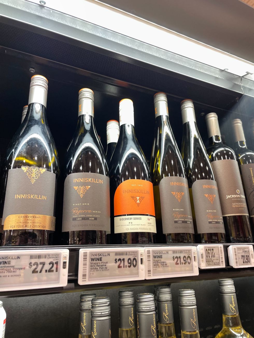 bottles of inniskillin riesling at metro