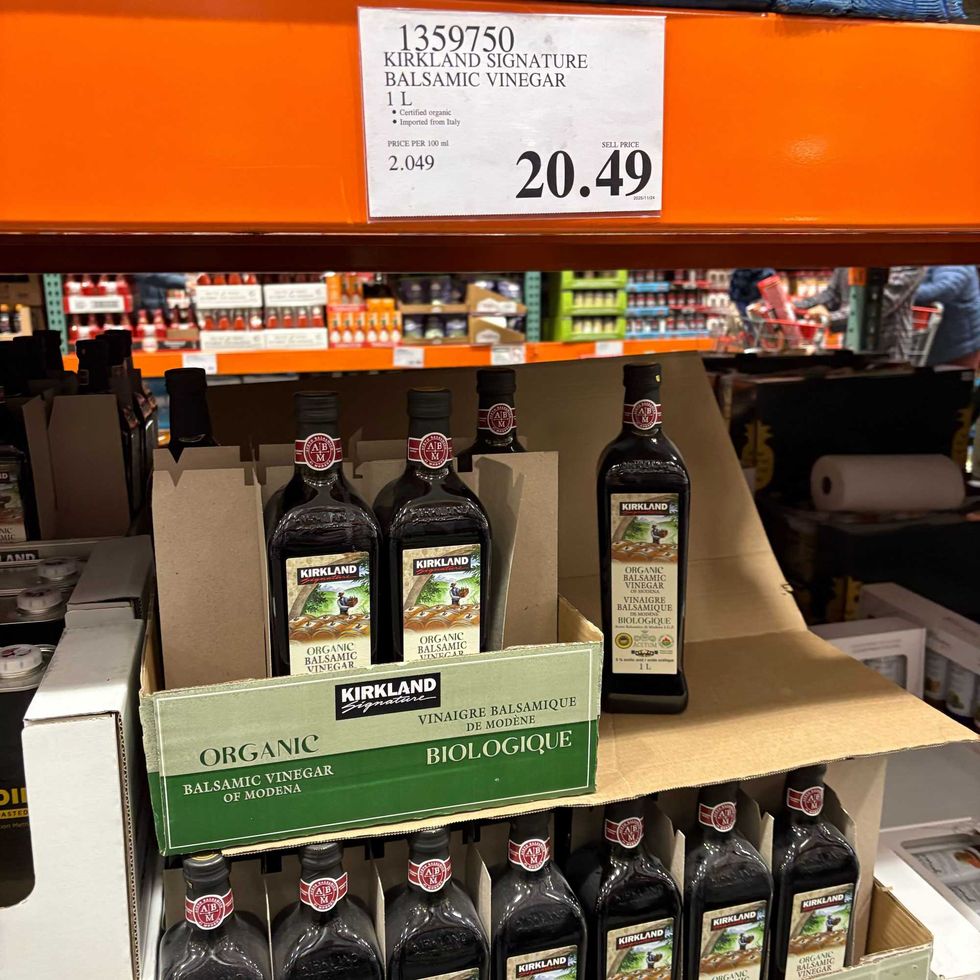 bottles of Kirkland Signature balsamic vinegar at costco