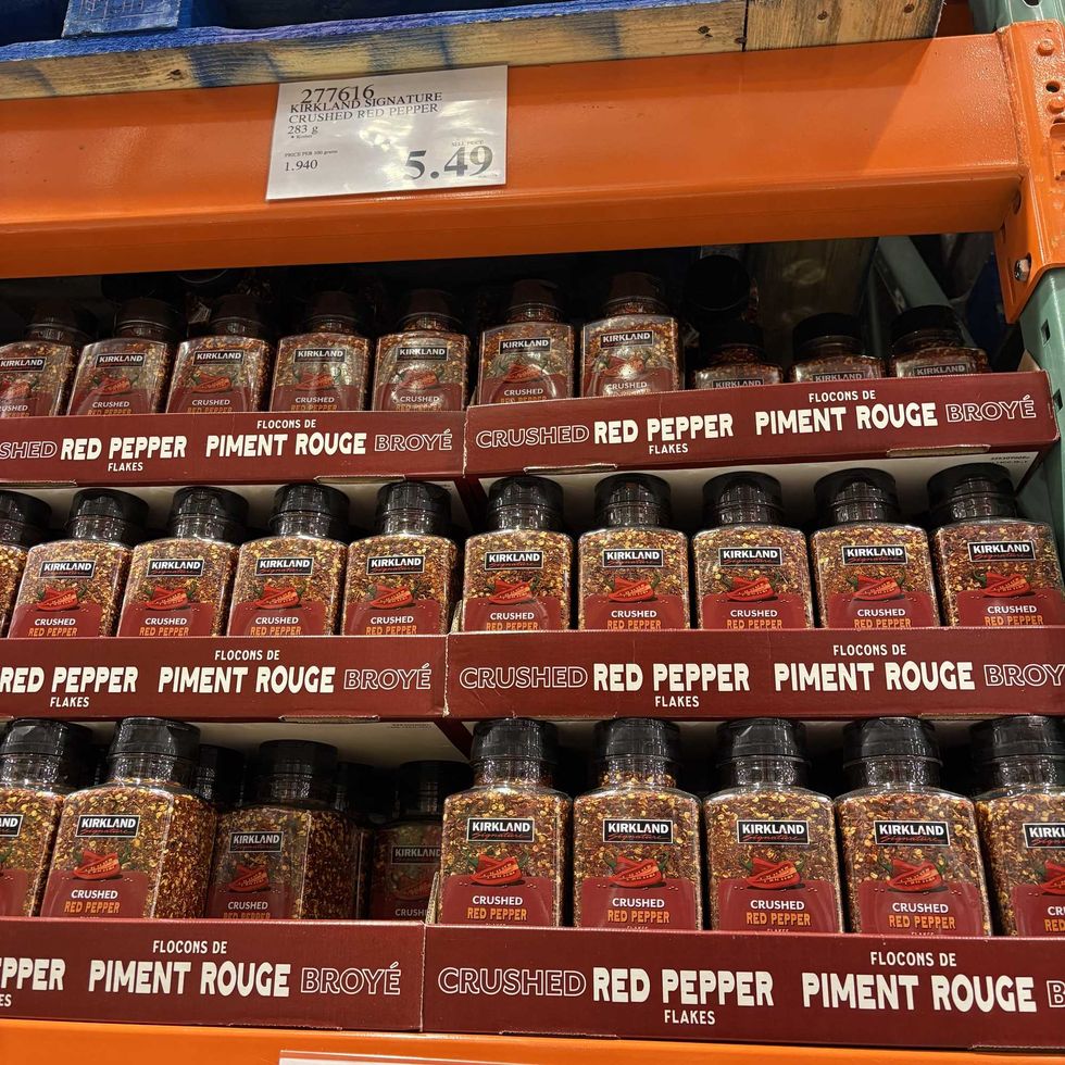 bottles of Kirkland Signature crushed red pepper flakes at costco