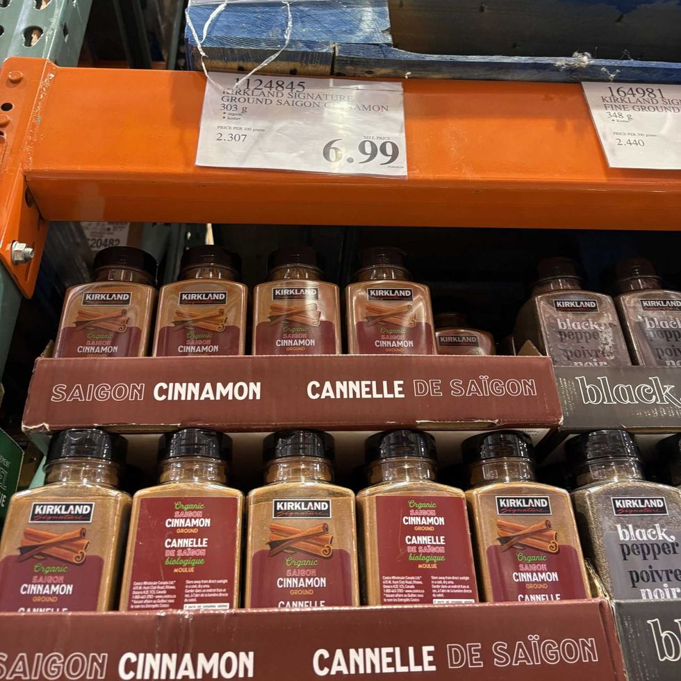 bottles of Kirkland Signature ground cinnamon at costco