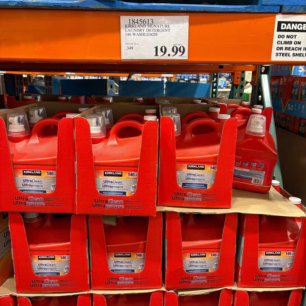 bottles of Kirkland Signature laundry detergent