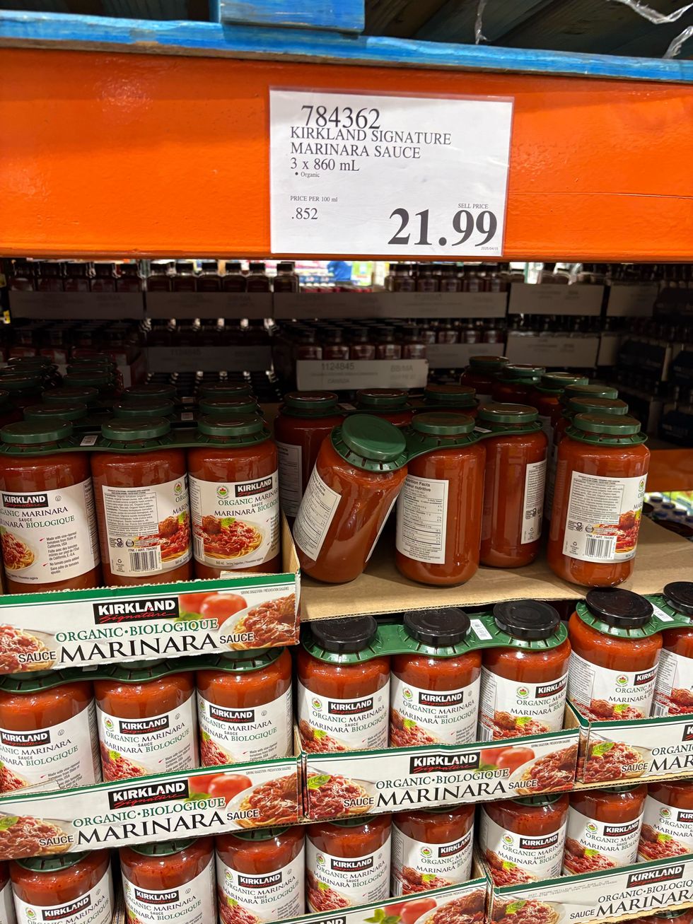 bottles of kirkland signature marinara sauce