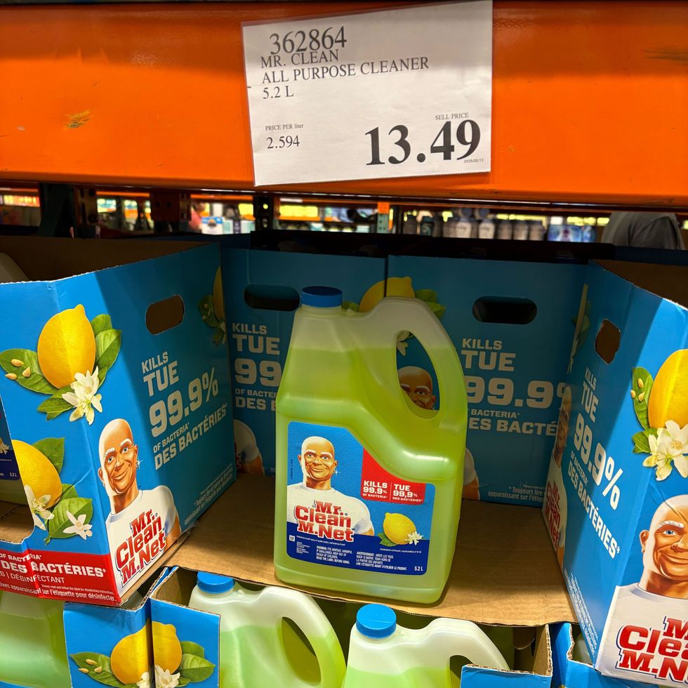 bottles of Mr. Clean all-purpose cleaner at Costco