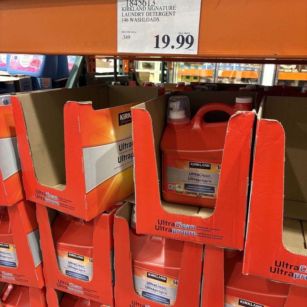 bottles of \u200b\u200bKirkland Signature liquid laundry detergent at costco
