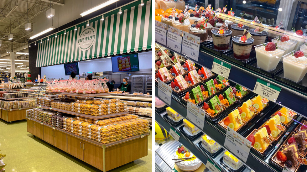 Boulangerie. Droite: G\u00e2teaux.