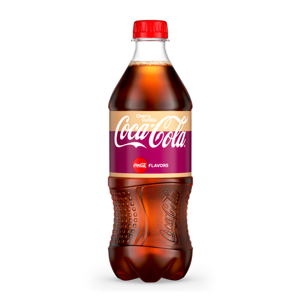 Bouteille de coke \u00e0 la vanille et cerise.\u200b