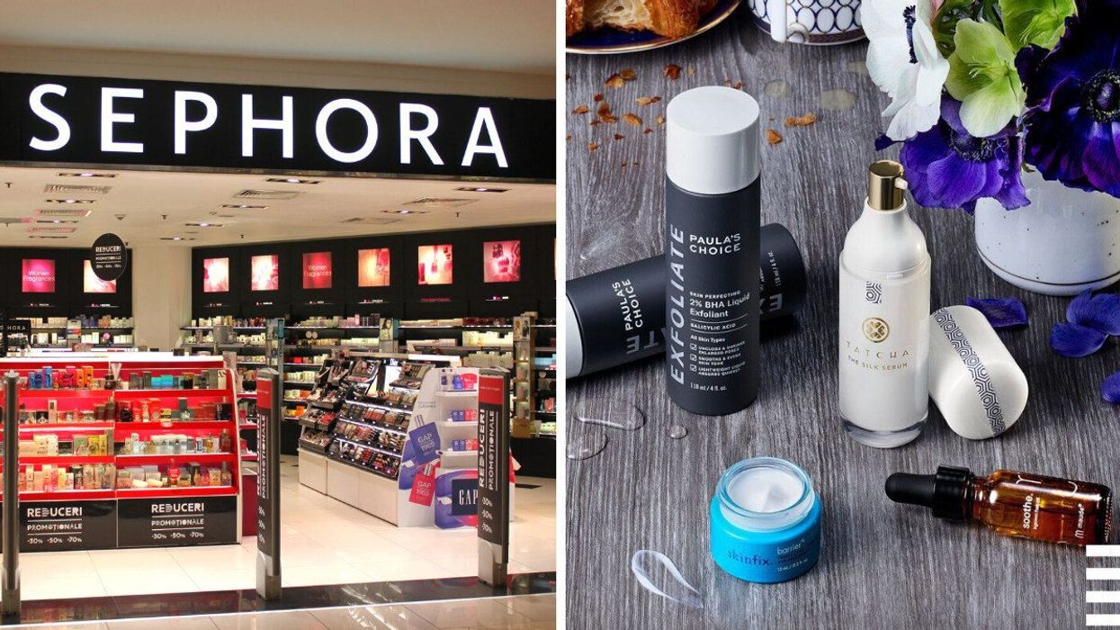 Boutique Sephora. Droite : Produits de beauté.