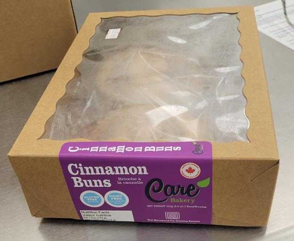 box of Care Bakery Cinnamon Buns