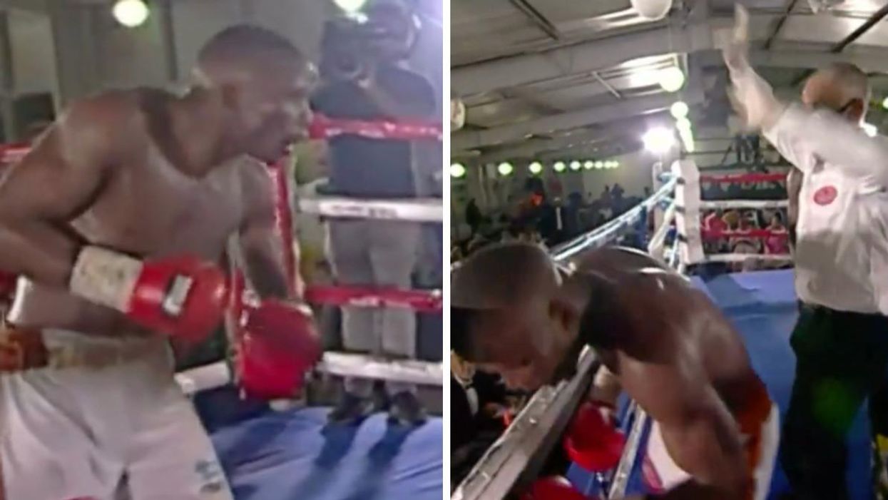 Boxer Simiso Buthelezi in a viral clip.