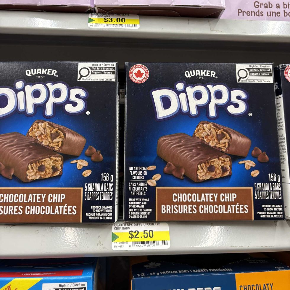 boxes of Dipps granola bars at Dollarama