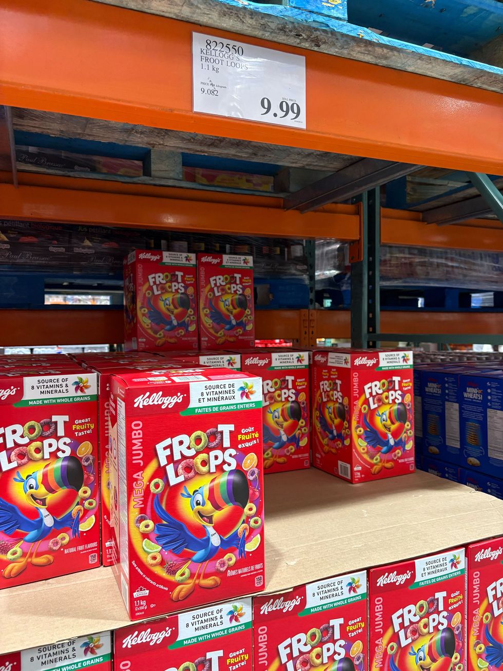 boxes of froot loops cereal at costco