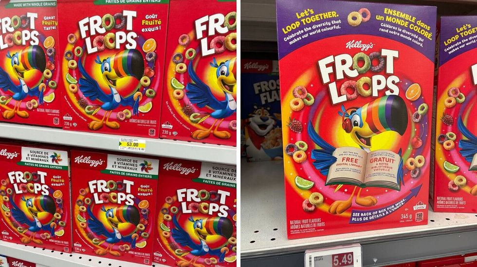 boxes of froot loops cereal at dollarama and fortinos