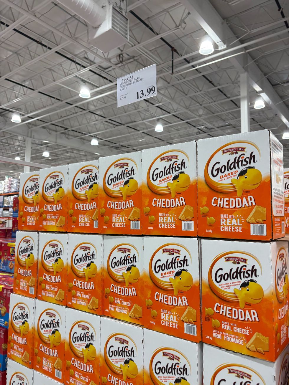 boxes of goldfish crackers at costco