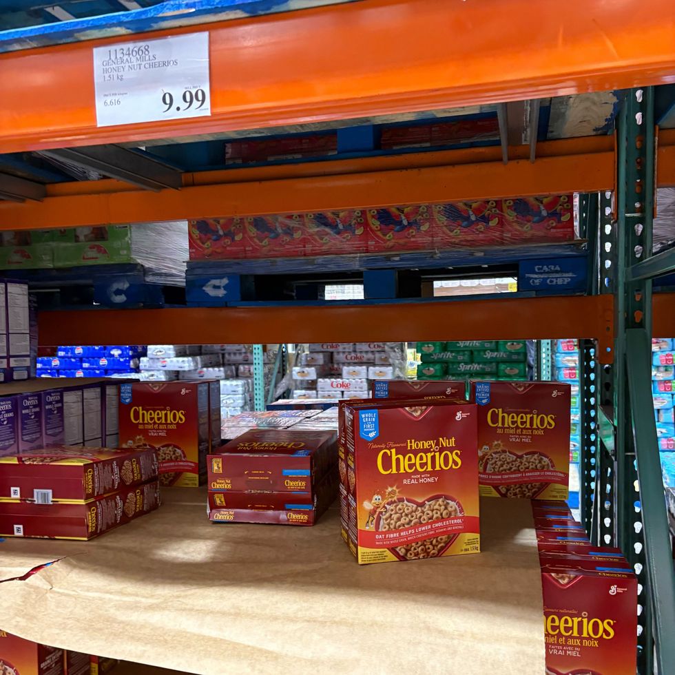boxes of Honey Nut Cheerios at Costco
