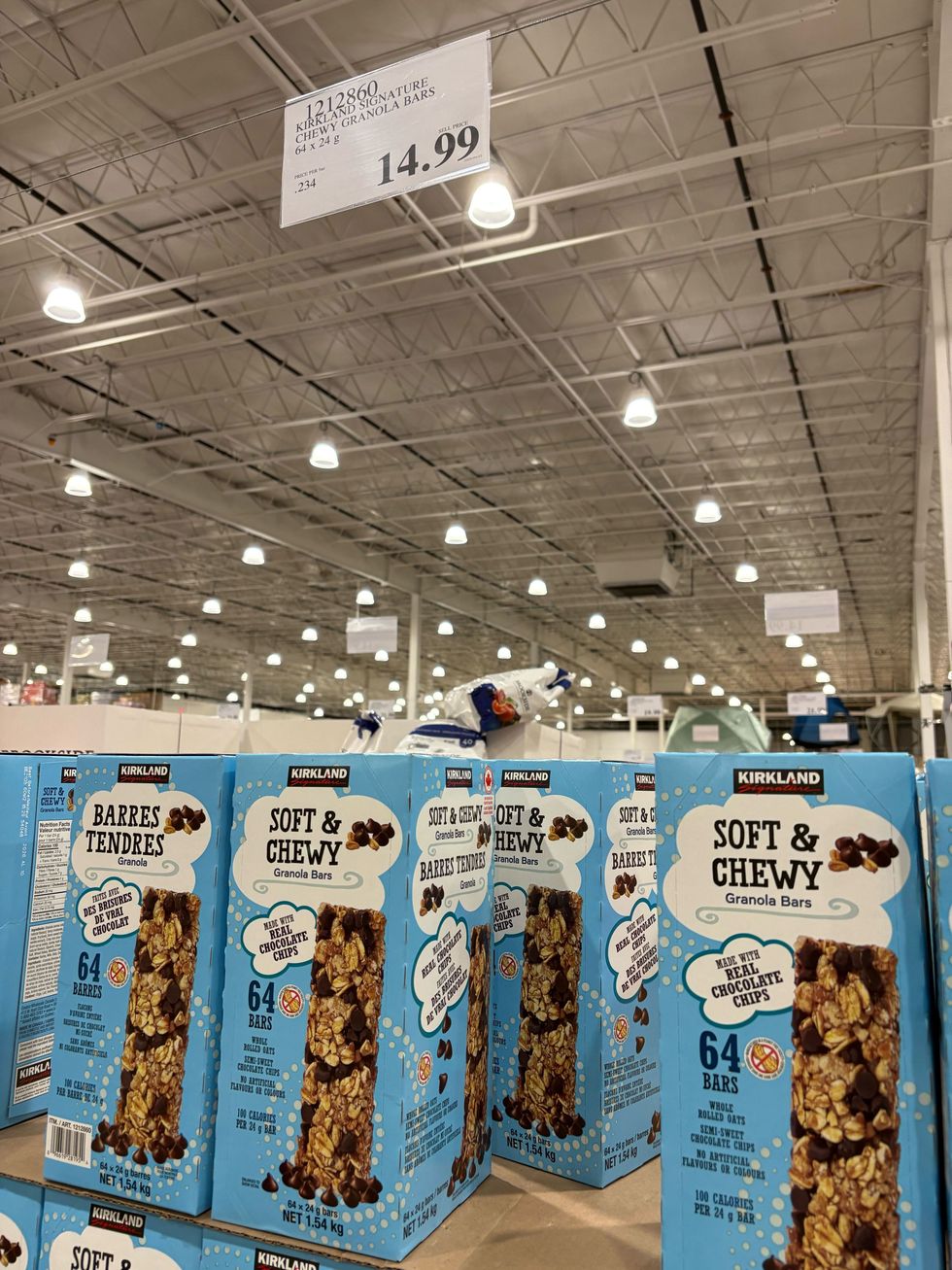 boxes of kirkland signature chocolate chip granola bars